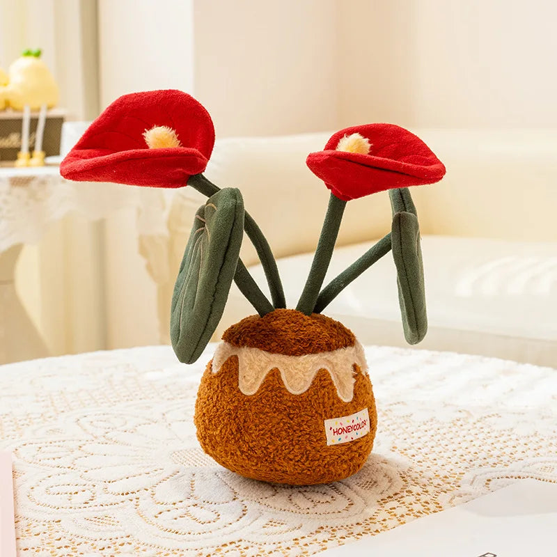Sunflower Potted Plush Doll – Scented Artificial Plant, 4-12" | 10-30 cm