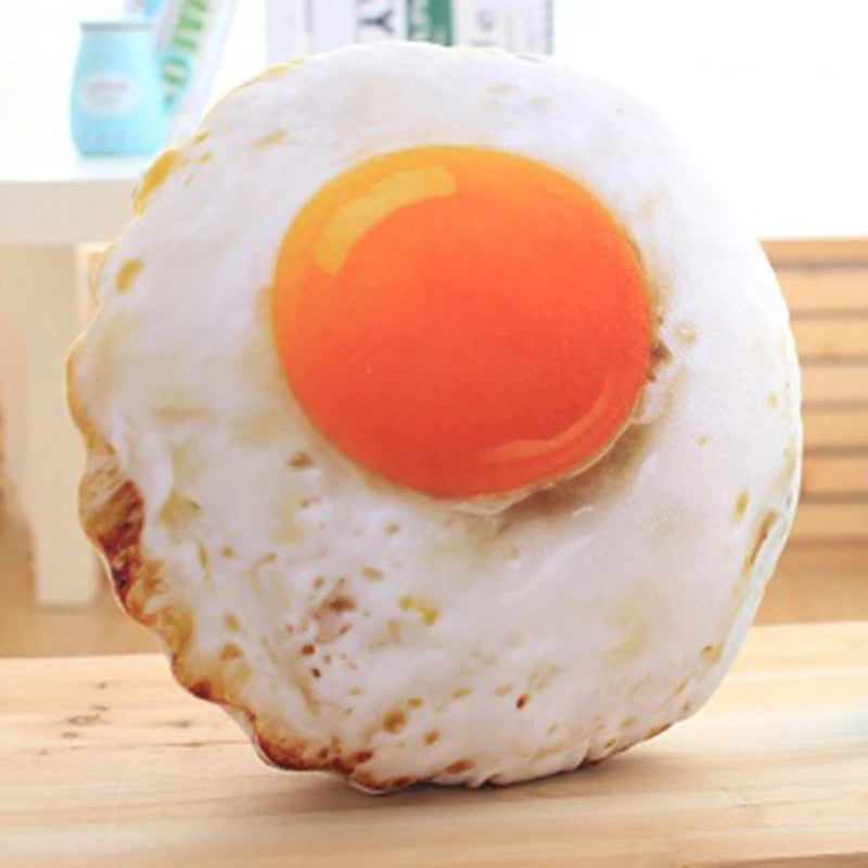 Plushie Realistic Fried Egg Pillow, 4-20" | 10-50 cm