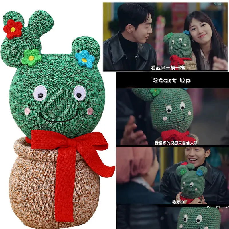 Bow-Tie Cactus Potted Plush | Kawaii Stuffed Cactus Decor Toy