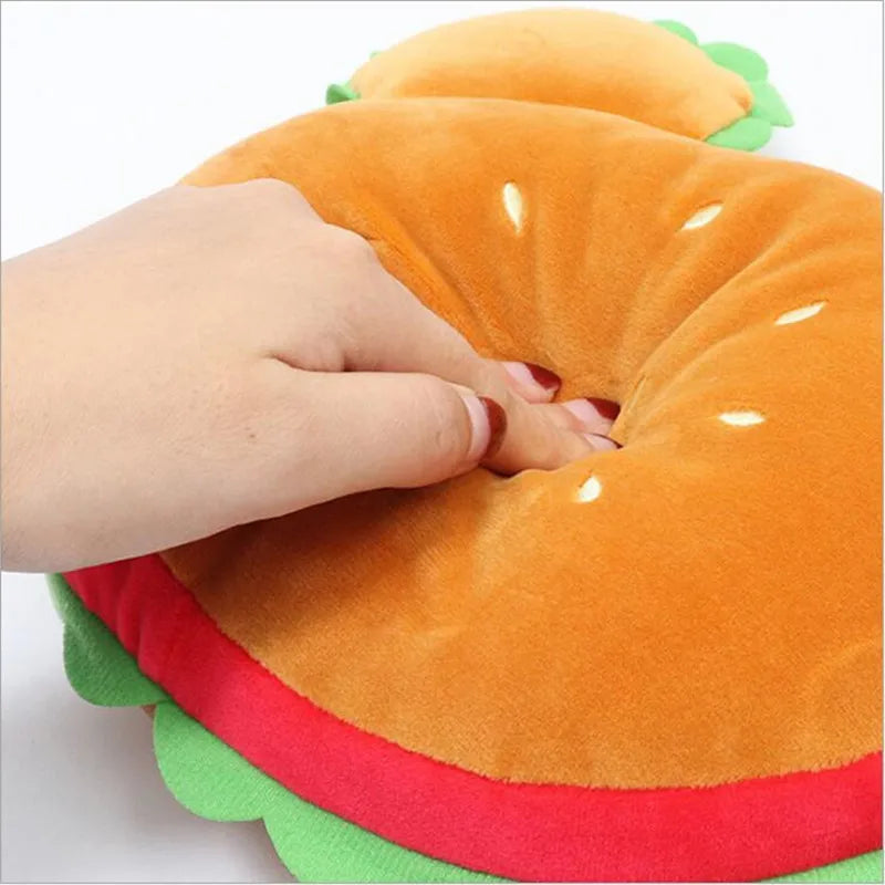 Hamburger Car Headrest & Waist Lumbar Pillow – Cute Cartoon Cushion