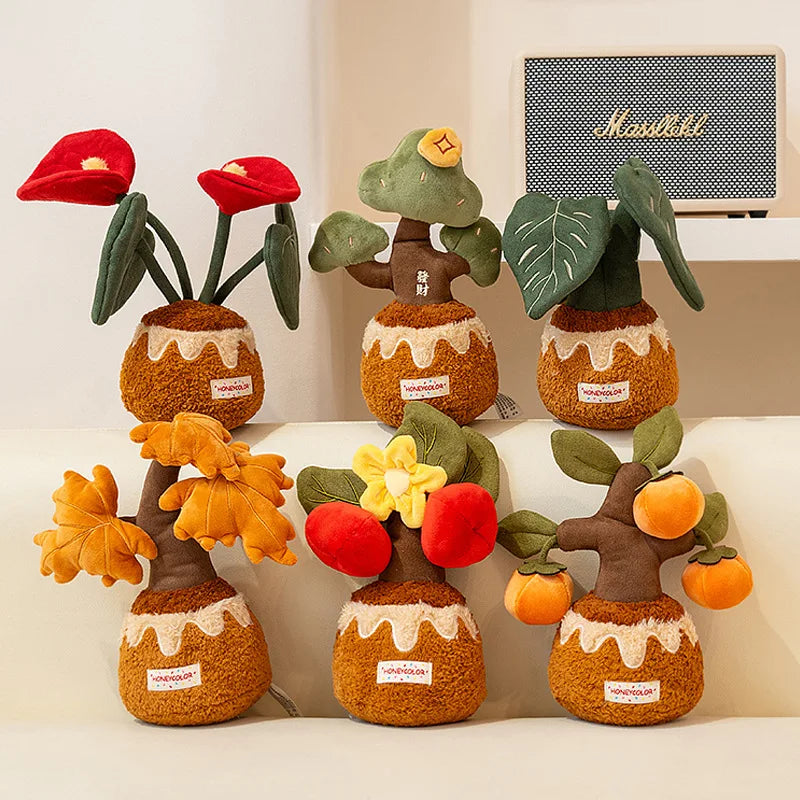 EZBABY Cute Potted Succulent Tree Plush | Fake Plant Stuffed Décor