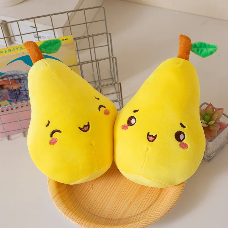 Kawaii Pear Plush Toy - Soft Stuffed Fruit Doll, 10-18" | 25-45 cm