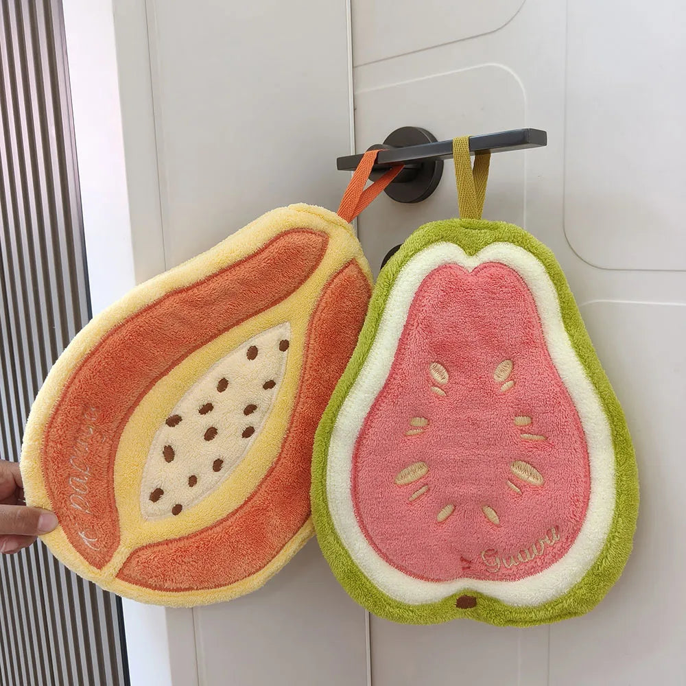 Absorbent Plant & Fruit Hanging Hand Towels | Kitchen & Bathroom Set