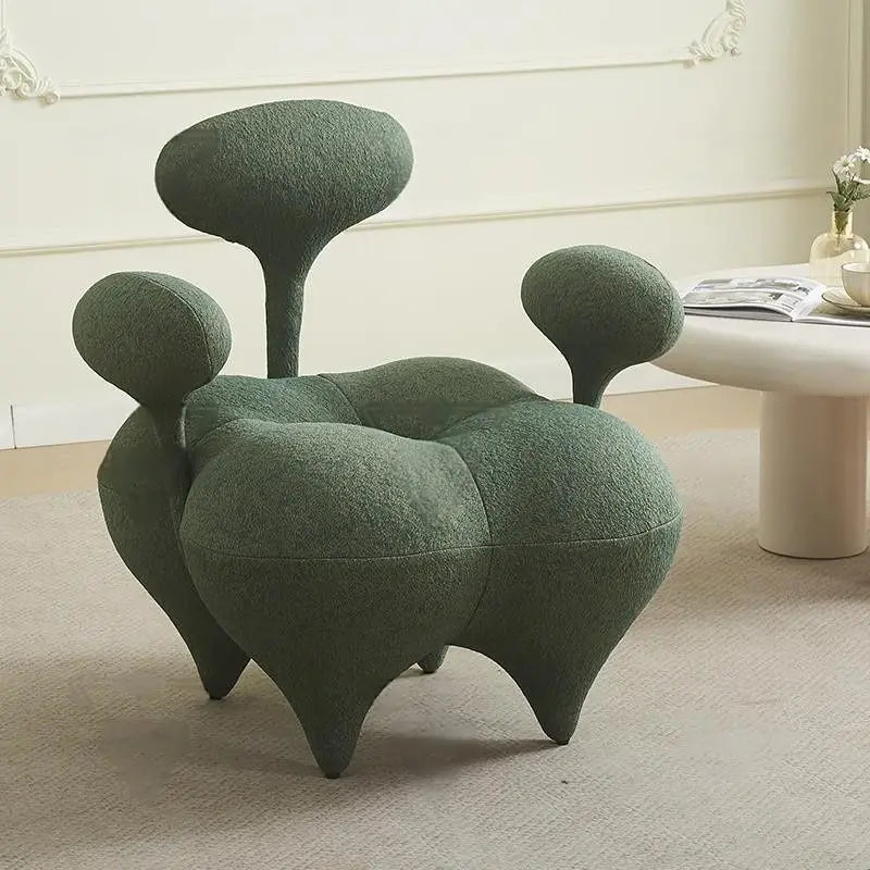 European Style Mushroom Chair | Decorative Velvet Accent Chair