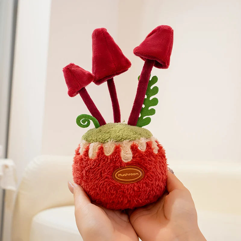 Stuffed Red Mushroom Plush Toy – Kawaii Poisonous Umbrella Mushroom Decor