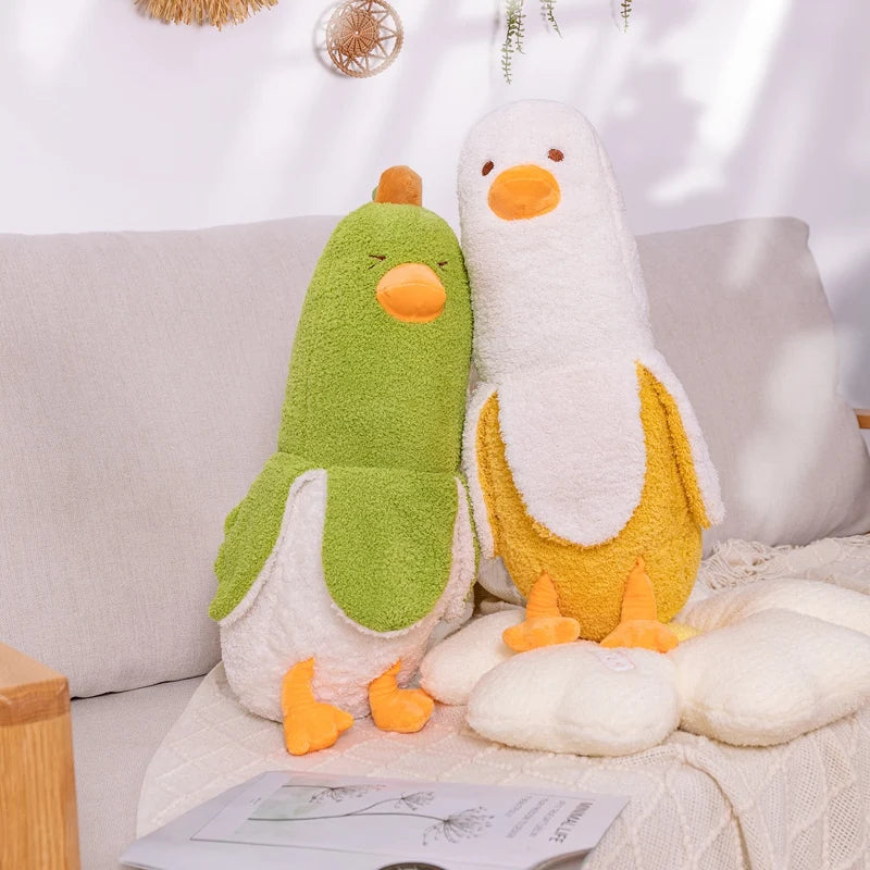 Plüschiger Fuzzy-Bananen-Ente, zwei Farben, 20" | 50 cm