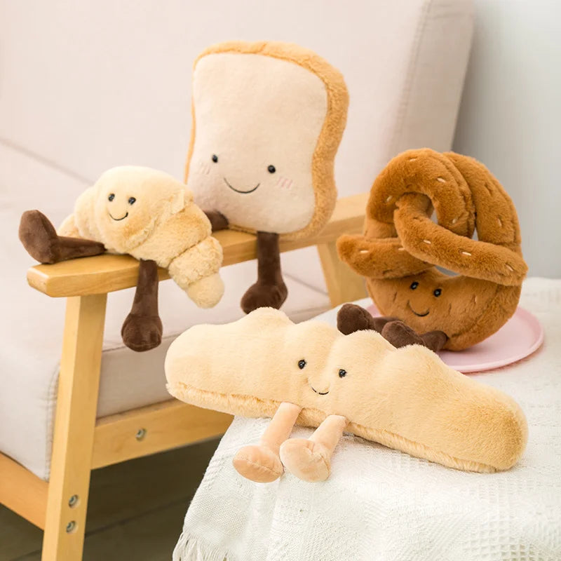 Cartoon Egg, Toast & Bread Plush Doll | Breakfast Food Stuffed Toy Set