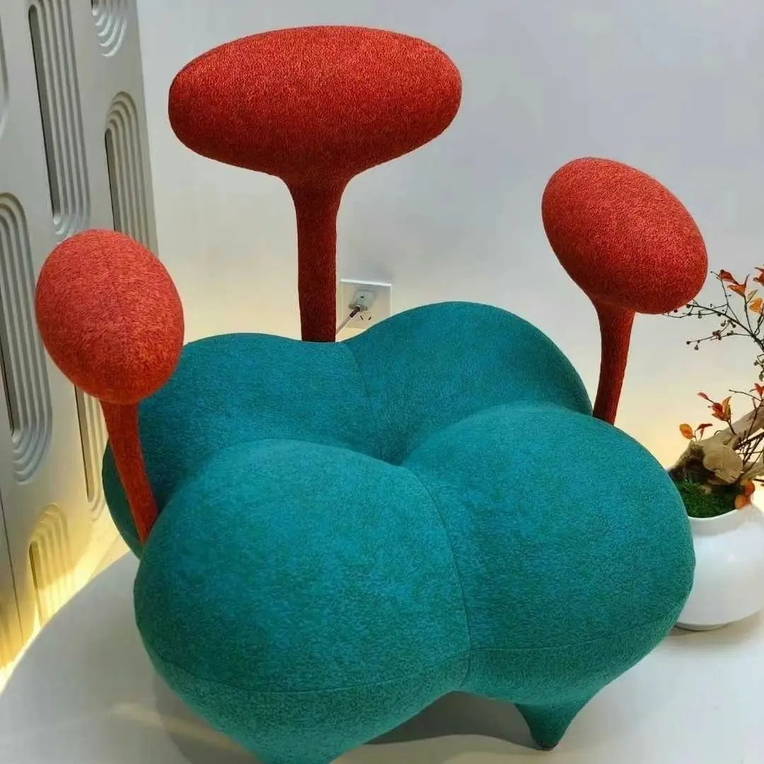 European Style Mushroom Chair | Decorative Velvet Accent Chair