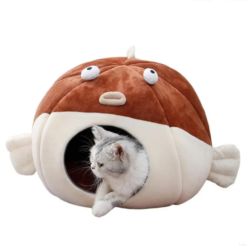 Letto per Animali in Peluche a Forma di Pesce - Per Animali fino a 15 libbre (6,8 kg)