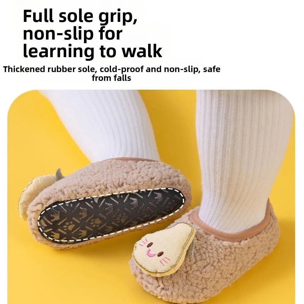 Fashion Cartoon Warm Slippers | Cute Food Animal Plush House Shoes