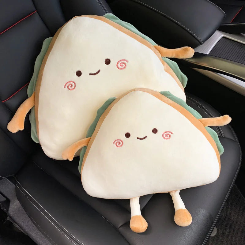 Sandwich-Shaped Plush Car Headrest – Kawaii Neck Pillow for Cars