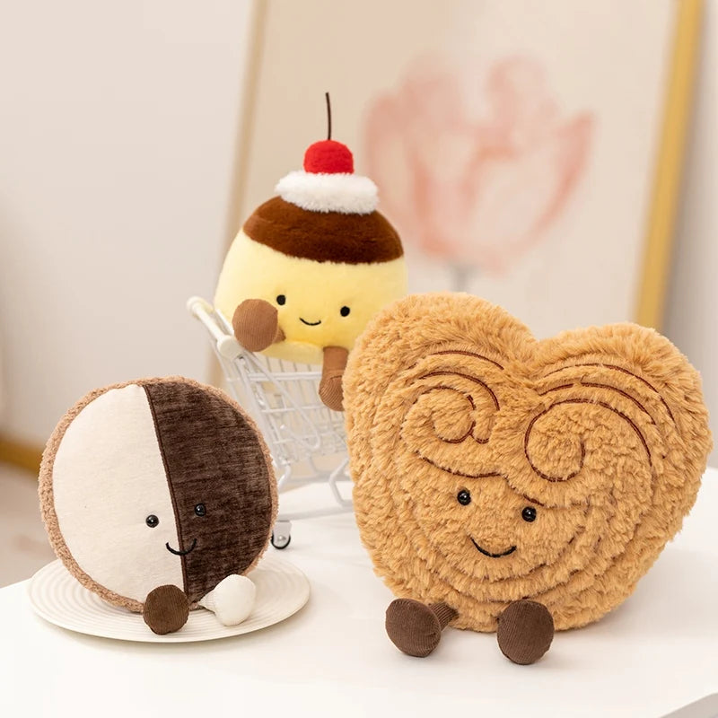 Afternoon Tea Dessert Plush Toy Set | Pudding, Cake & Biscuit Stuffed Dolls