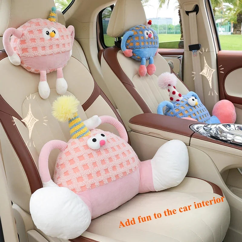 Birthday Waffle Cushion Plushie for Head/Lumbar Support, 14-20" | 35-50 cm