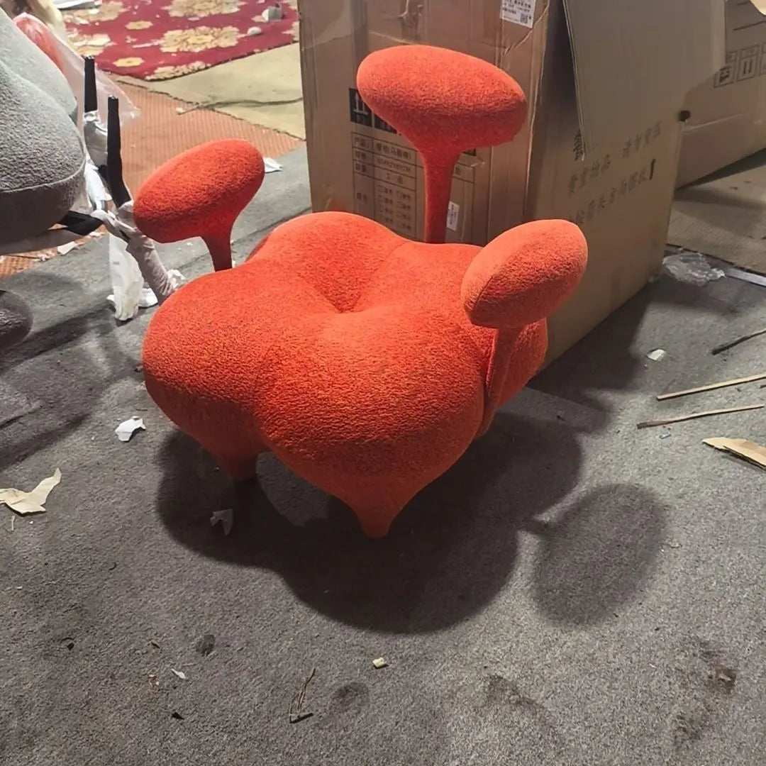 European Style Mushroom Chair | Decorative Velvet Accent Chair