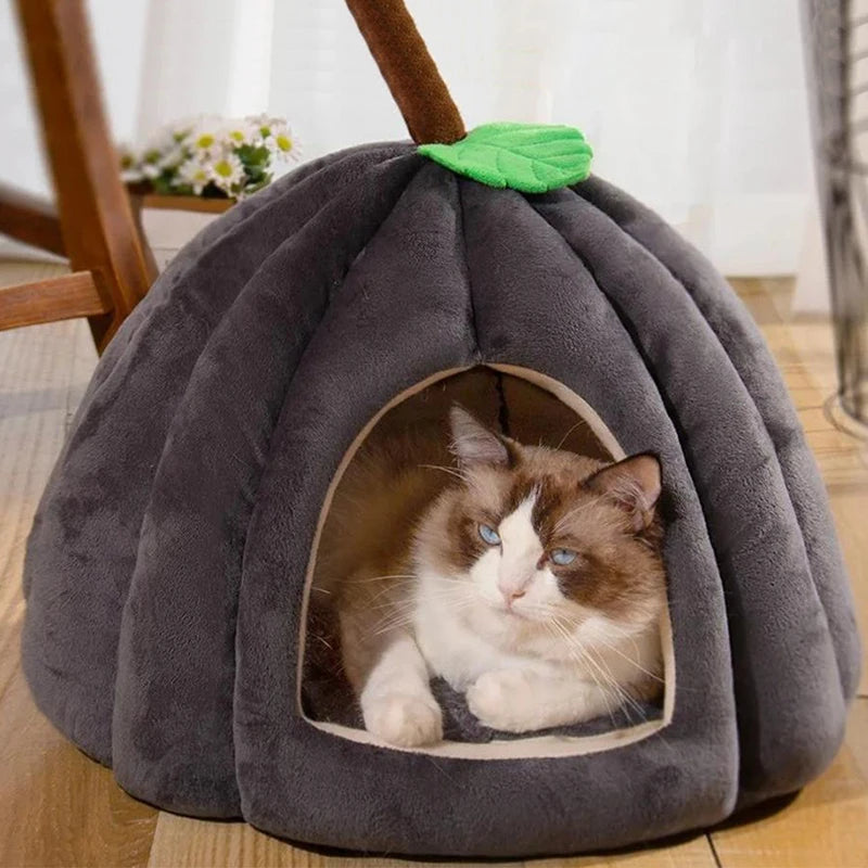 Banana-Shaped Cat & Dog Pet Bed | Kawaii Fruit Plush Sleeping Mat