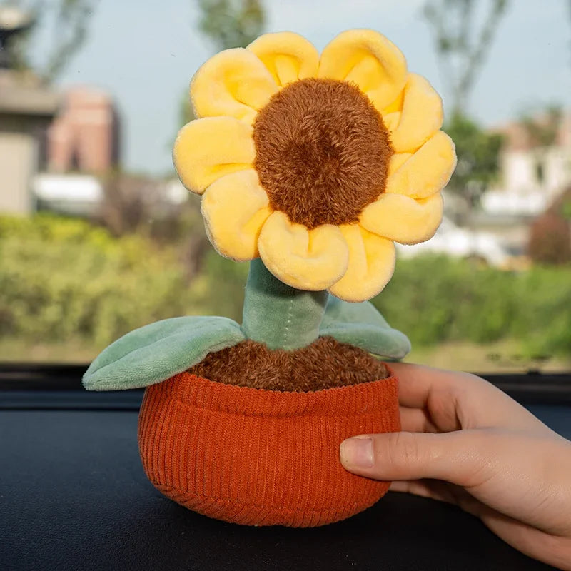 Kawaii Plush Potted Plants – Sunflower, Bamboo, Persimmon & More, 8" | 20 cm
