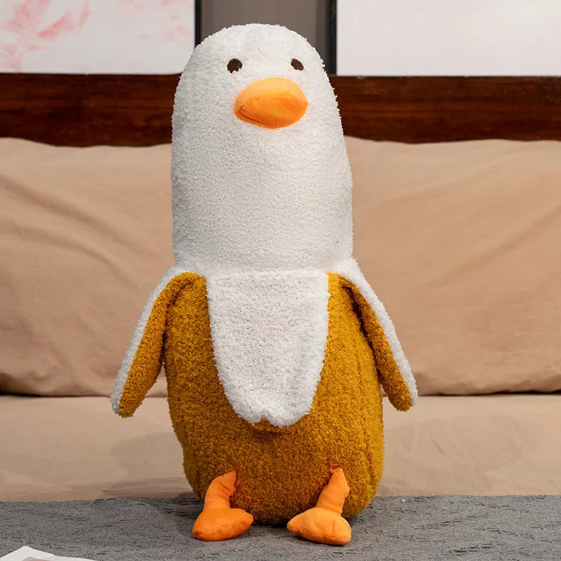 Banana Duck Plush Doll – Cute Funny Animal Pillow, 20-35" | 50-90 cm