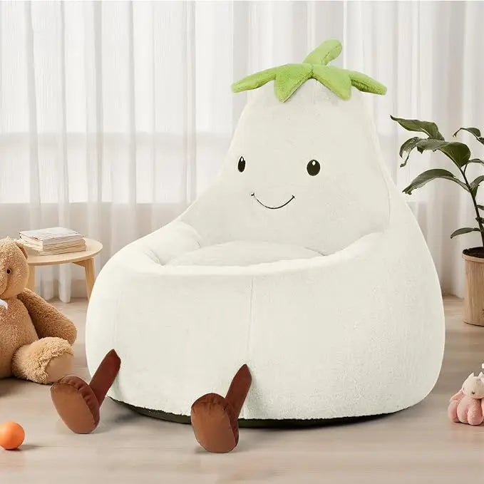 Veggie Bean Bag Chair | Kids' Plush Stuffed Sofa Seat, 31-inch