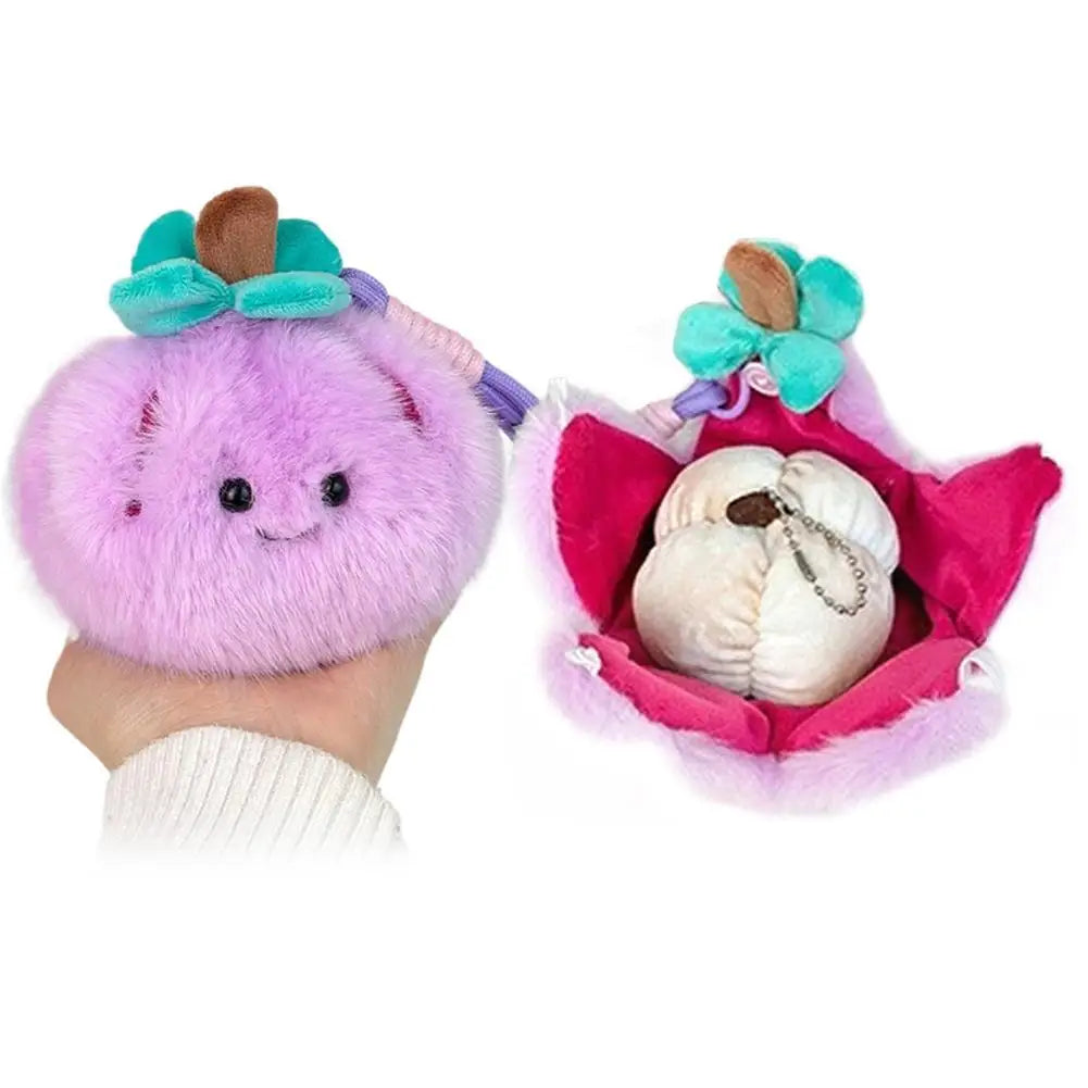 Kawaii Peelable Orange & Citrus Plush Keychain | Cute Simulation Fruit Pendant