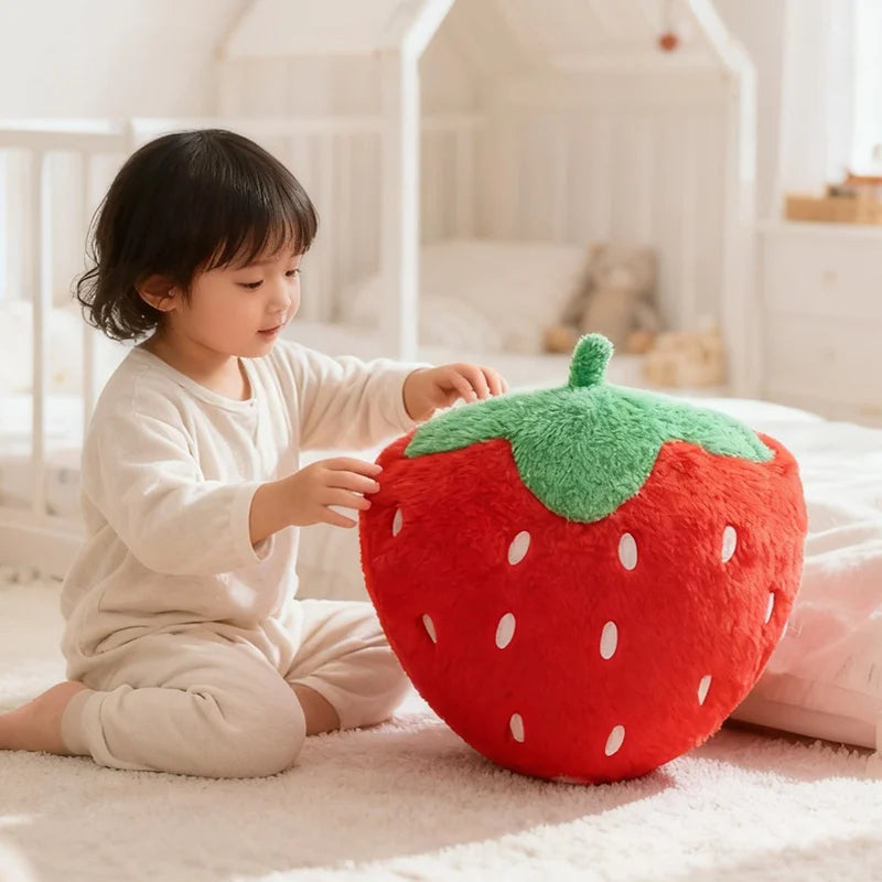 Strawberry Throw Pillow | Plush Fruit Sofa Cushion