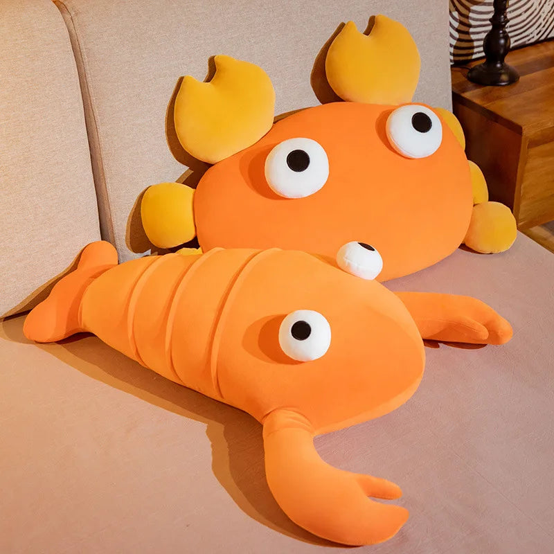 Crab & Lobster Throw Pillow Plush | Cute Ocean Animal Stuffed Cushion