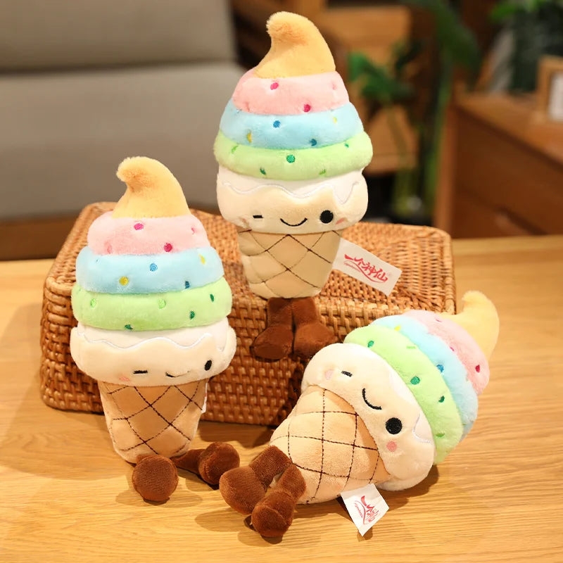 Ice Cream Cone Plush Toy | Stuffed Dessert Pillow, Multiple Flavors