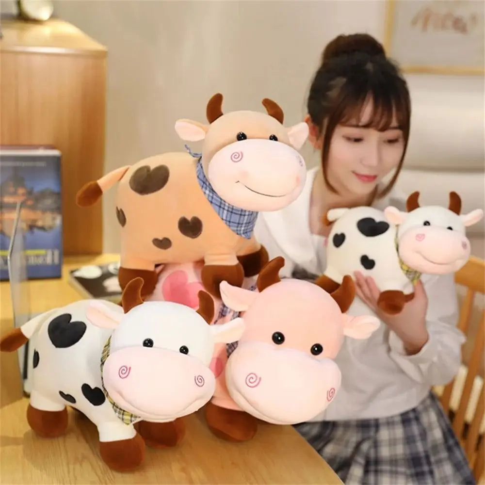 Plushie Dairy Cow in Chocolate, Strawberry, or Milk, 10" | 25 cm