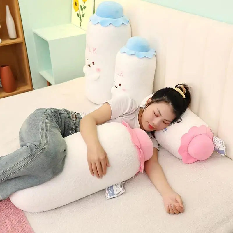 Bottle of Milk Plushie – Cute Plush Toy in Blue or Pink