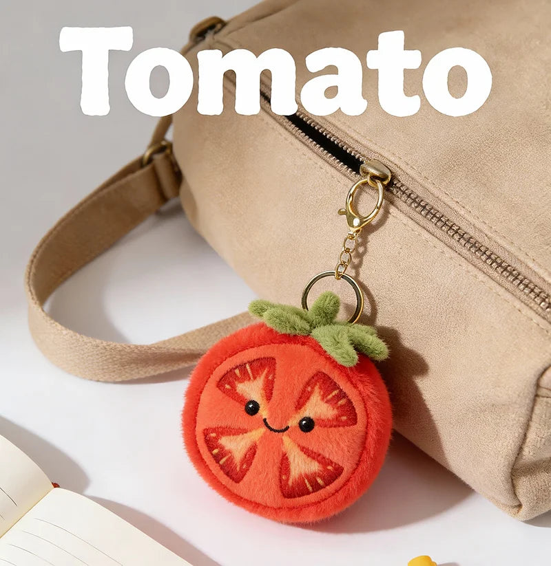 Kawaii Tomato Plush Pendant, 10 cm