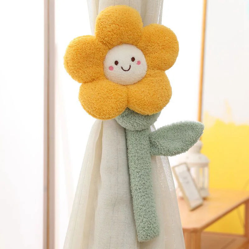 Fake Plant Flower Curtain Tieback Straps | Decorative Botanical Holdbacks