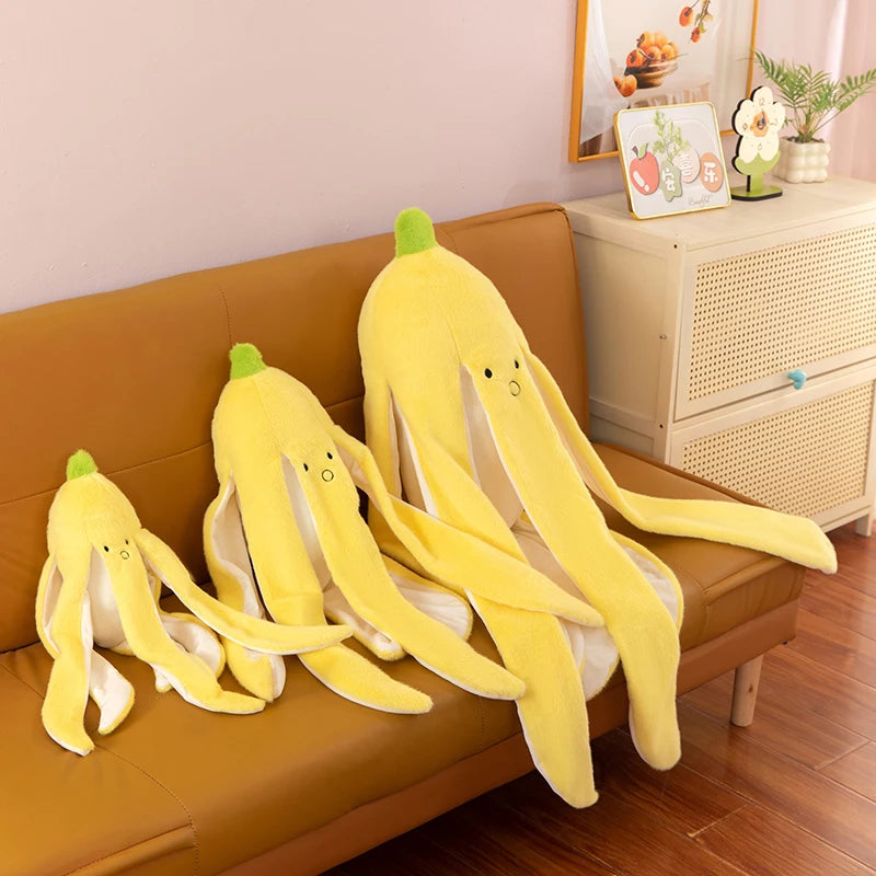 Cute Banana Peel Plush Toy | Funny Slipping Banana Stuffed Animal