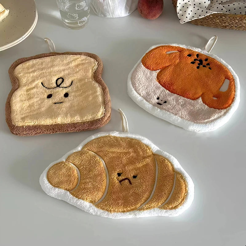 Kawaii Cartoon Absorbent Hand Towel | Cute Character Kitchen Towel