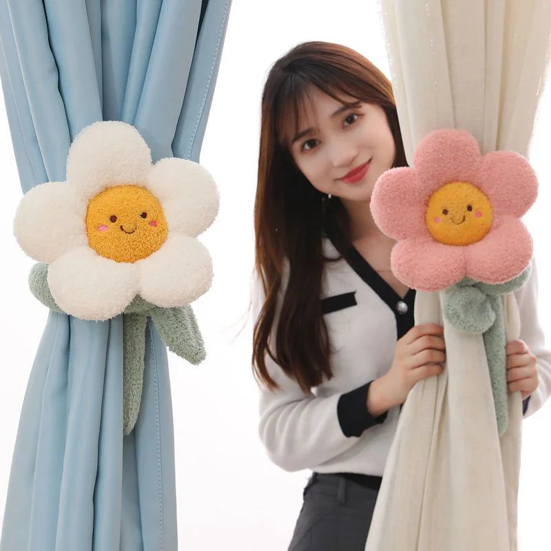 Fake Plant Flower Curtain Tieback Straps | Decorative Botanical Holdbacks