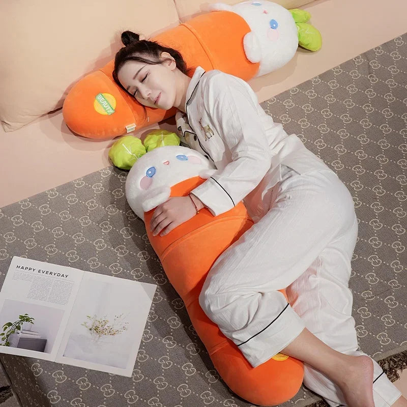 Cute Bunny Plushies with Long Carrot, 24-39" | 60-100 cm – Soft Baby Toy