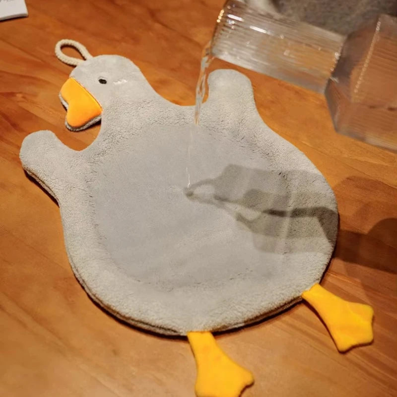 Cartoon Goose Hanging Hand Towel | Absorbent Kitchen & Bathroom Towel