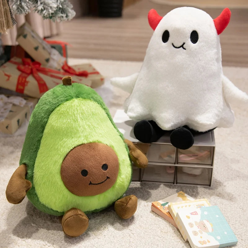 Avocado Ghost Plush Pillow – Spooky Meets Brunch, 12" | 30 cm