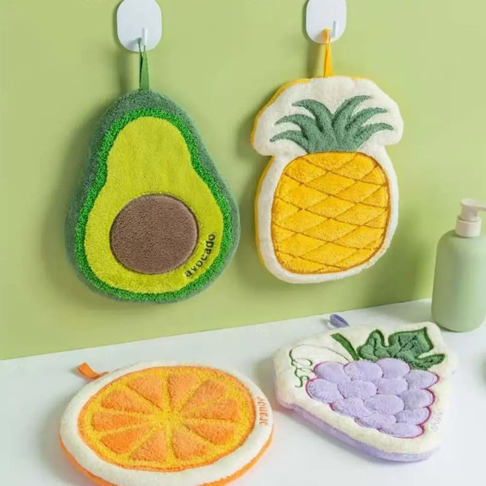 Cartoon Fruit Hand Towel | Soft Absorbent Bathroom & Kitchen Cloth