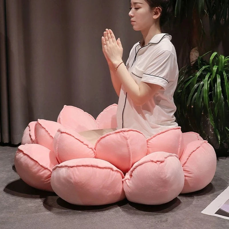 Coussin de sol en peluche Lotus Blossom - Deux couleurs