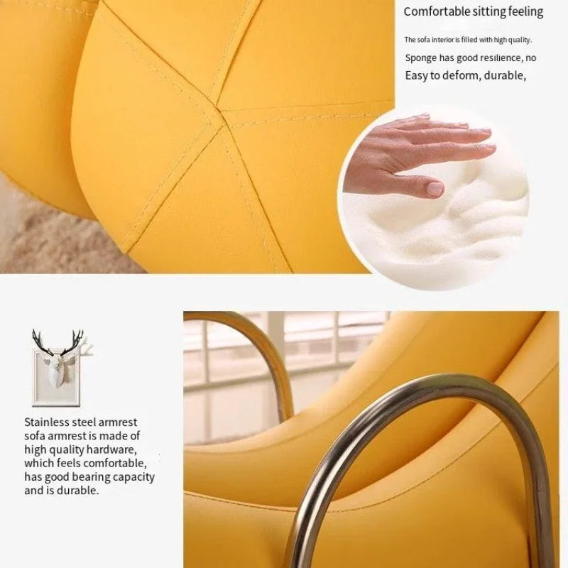 Silla mecedora Go Bananas - Cinco colores, diseño de cuero sintético o de felpa