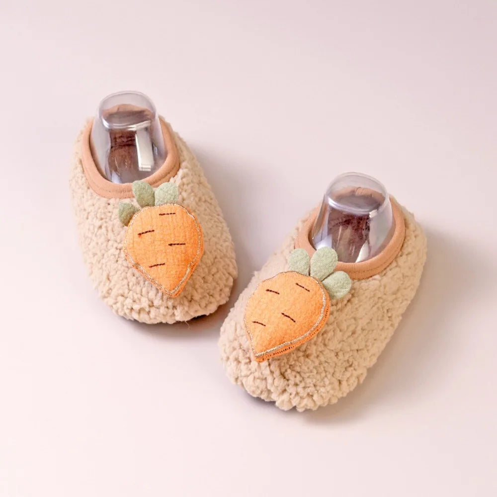 Fashion Cartoon Warm Slippers | Cute Food Animal Plush House Shoes