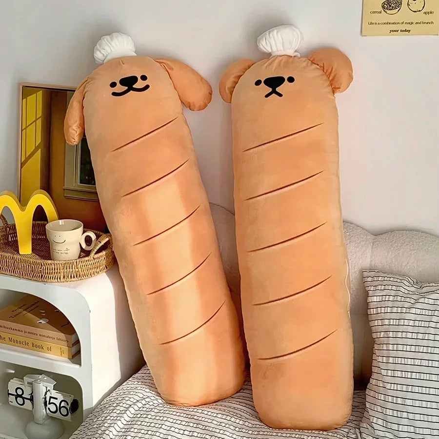 Funny Chef Bread Dog Plush Cushion | Bakery Pup Stuffed Animal Pillow