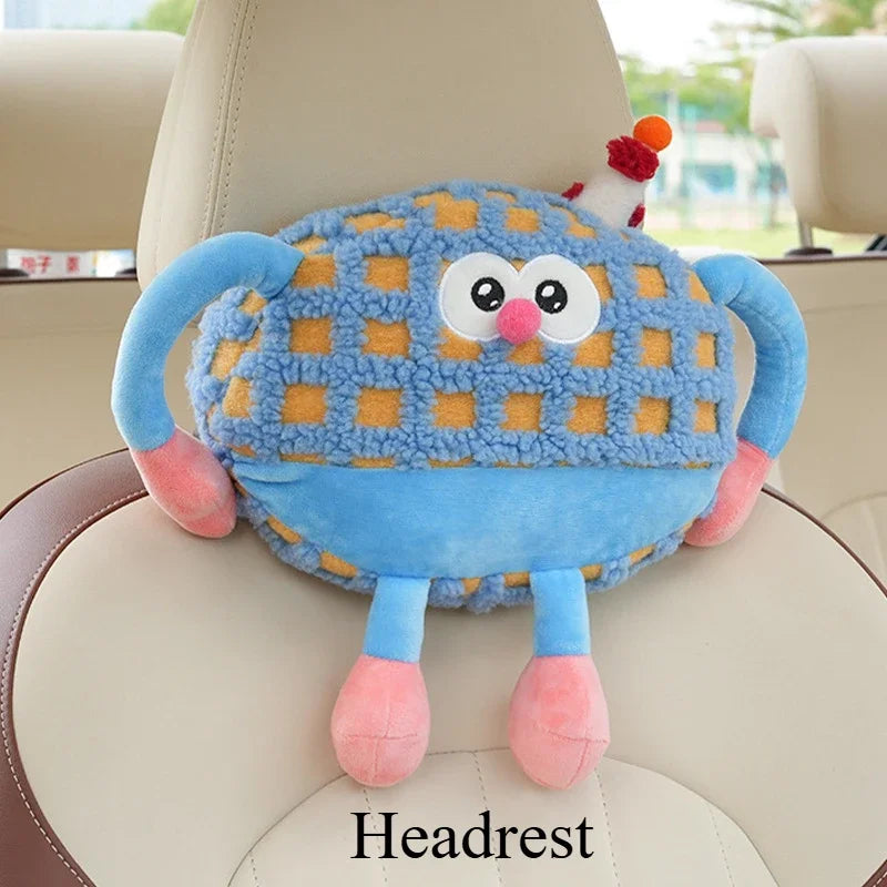 Birthday Waffle Cushion Plushie for Head/Lumbar Support, 14-20" | 35-50 cm