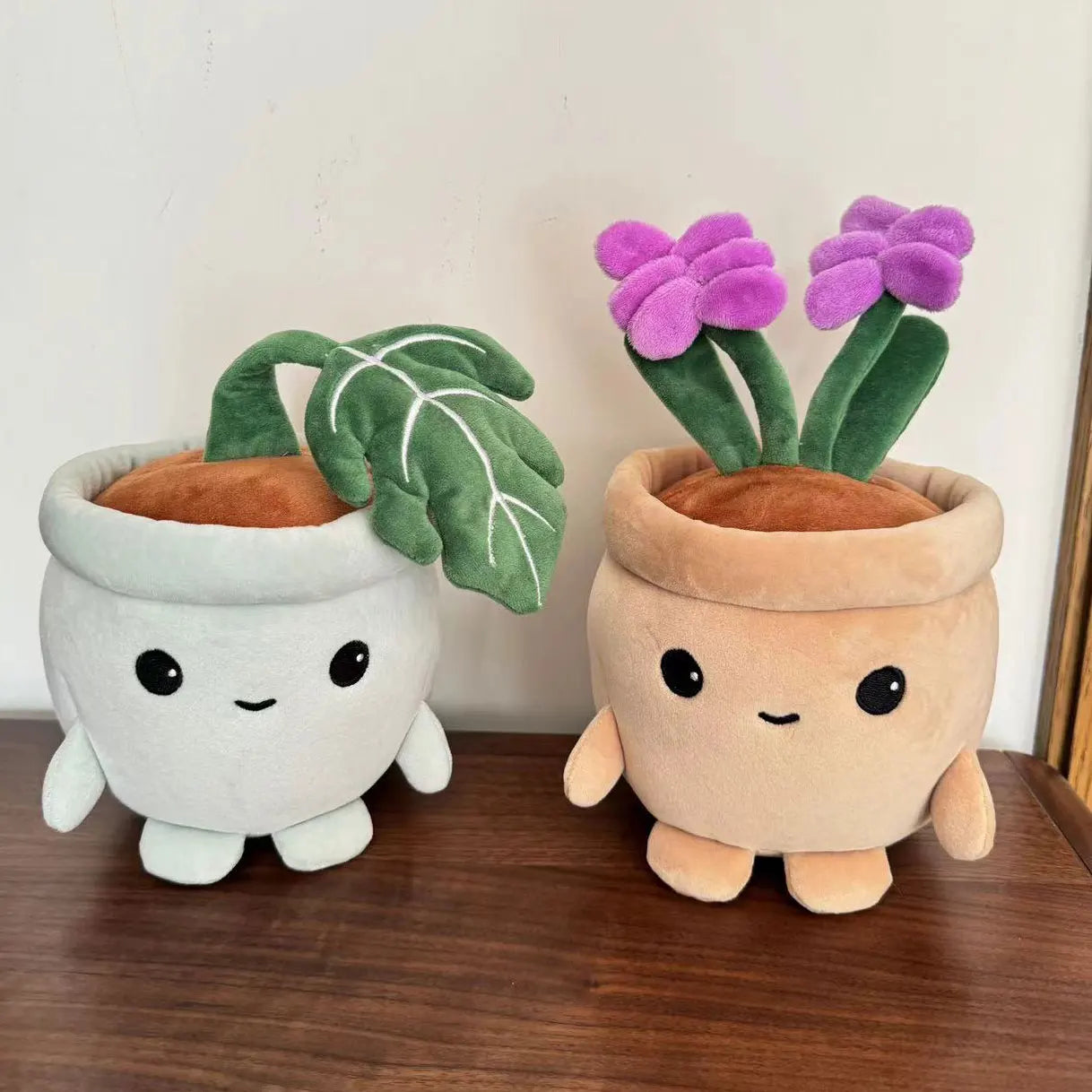 Monstera Leaf Potted Plush | Kawaii Swiss Cheese Plant Desk Toy