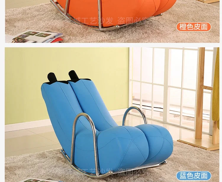 Silla mecedora Go Bananas - Cinco colores, diseño de cuero sintético o de felpa