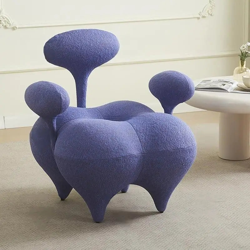 European Style Mushroom Chair | Decorative Velvet Accent Chair