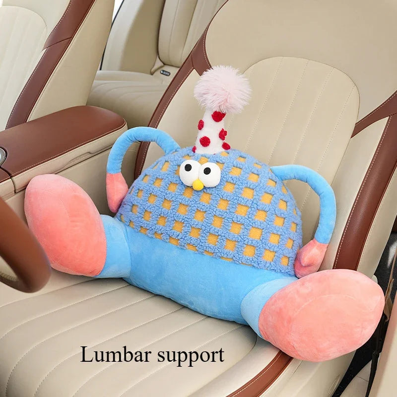 Birthday Waffle Cushion Plushie for Head/Lumbar Support, 14-20" | 35-50 cm