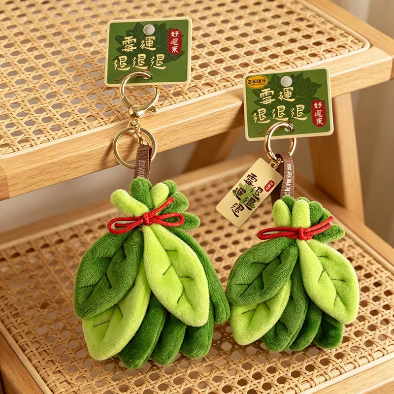 Pomelo Lucky Leaf Plush Pendant | Kawaii New Year Decorative Charm