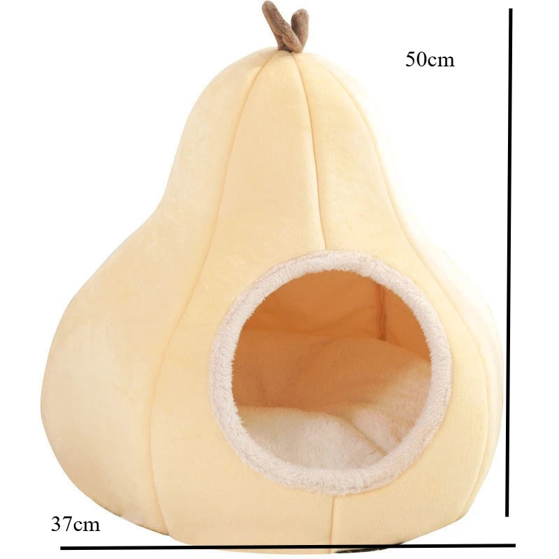 Pear-Shaped Cat Bed | Cozy Plush Pet Nest for Cats