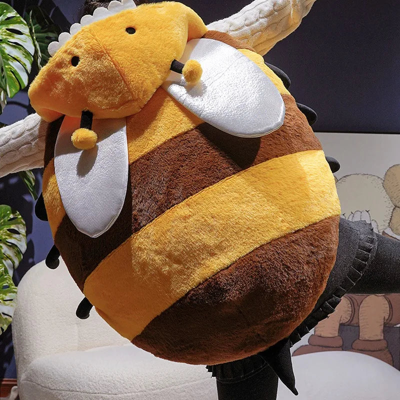 Giant Bee Plush Pillow | Soft Stuffed Bumble Bee Toy, 60–100cm