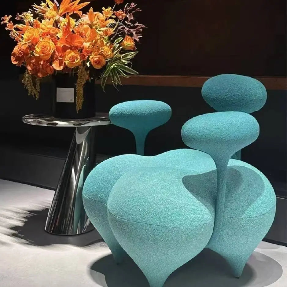 European Style Mushroom Chair | Decorative Velvet Accent Chair